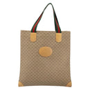 GUCCI Micro GG Supreme Web Sherry Line Tote Bag PVC Beige 02 37 1300 Auth 166634-13