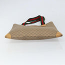 GUCCI Micro GG Supreme Web Sherry Line Tote Bag PVC Beige 02 37 1300 Auth 166634-5