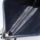 Christian Dior Trotter Canvas Clutch Bag Navy Gold Auth 166635-10