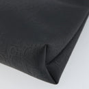 Christian Dior Trotter Canvas Clutch Bag Black Gold Auth 166636-10