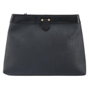 Christian Dior Trotter Canvas Clutch Bag Black Gold Auth 166636-2