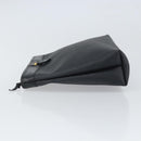 Christian Dior Trotter Canvas Clutch Bag Black Gold Auth 166636-5