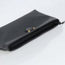 Christian Dior Trotter Canvas Clutch Bag Black Gold Auth 166636-6
