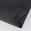 Christian Dior Trotter Canvas Clutch Bag Black Gold Auth 166636-8