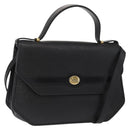 Christian Dior Hand Bag Leather 2way Black Gold Auth 166637-1