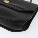 Christian Dior Hand Bag Leather 2way Black Gold Auth 166637-13