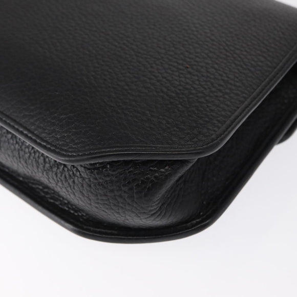 Christian Dior Hand Bag Leather 2way Black Gold Auth 166637