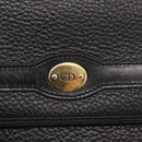 Christian Dior Hand Bag Leather 2way Black Gold Auth 166637-16