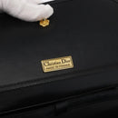 Christian Dior Hand Bag Leather 2way Black Gold Auth 166637-18