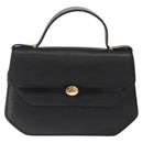 Christian Dior Hand Bag Leather 2way Black Gold Auth 166637-2