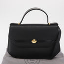Christian Dior Hand Bag Leather 2way Black Gold Auth 166637-25