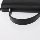 Christian Dior Hand Bag Leather 2way Black Gold Auth 166637-7