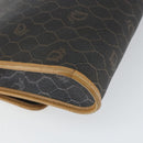 Christian Dior Honeycomb Canvas Shoulder Bag PVC Black Gold Auth 166639-16