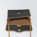 Christian Dior Honeycomb Canvas Shoulder Bag PVC Black Gold Auth 166639-10