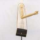 Christian Dior Honeycomb Canvas Shoulder Bag PVC Black Gold Auth 166639-21