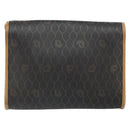 Christian Dior Honeycomb Canvas Shoulder Bag PVC Black Gold Auth 166639-2