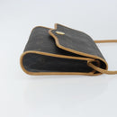 Christian Dior Honeycomb Canvas Shoulder Bag PVC Black Gold Auth 166639-3