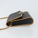 Christian Dior Honeycomb Canvas Shoulder Bag PVC Black Gold Auth 166639-4