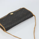 Christian Dior Honeycomb Canvas Shoulder Bag PVC Black Gold Auth 166639-6