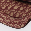 Christian Dior Trotter Canvas Shoulder Bag Red Gold Auth 166640-16