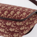 Christian Dior Trotter Canvas Shoulder Bag Red Gold Auth 166640-18