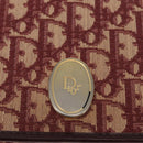 Christian Dior Trotter Canvas Shoulder Bag Red Gold Auth 166640-10