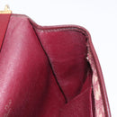 Christian Dior Trotter Canvas Shoulder Bag Red Gold Auth 166640-18