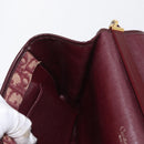 Christian Dior Trotter Canvas Shoulder Bag Red Gold Auth 166640-19