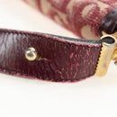 Christian Dior Trotter Canvas Shoulder Bag Red Gold Auth 166640-7