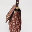 Christian Dior Trotter Canvas Shoulder Bag Red Gold Auth 166640-3