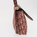 Christian Dior Trotter Canvas Shoulder Bag Red Gold Auth 166640-4