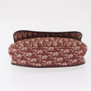 Christian Dior Trotter Canvas Shoulder Bag Red Gold Auth 166640-5