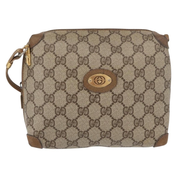 GUCCI GG Supreme Shoulder Bag PVC Beige Gold 007 115 4916 Auth 166642