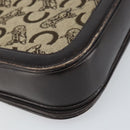 CELINE C Sulky Shoulder Bag Canvas Beige Gold Auth 166644-17