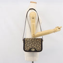 CELINE C Sulky Shoulder Bag Canvas Beige Gold Auth 166644-23