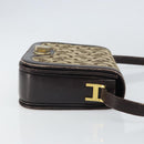 CELINE C Sulky Shoulder Bag Canvas Beige Gold Auth 166644-3