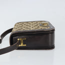 CELINE C Sulky Shoulder Bag Canvas Beige Gold Auth 166644-4