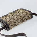 CELINE C Sulky Shoulder Bag Canvas Beige Gold Auth 166644-6