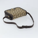 CELINE C Sulky Shoulder Bag Canvas Beige Gold Auth 166644-7