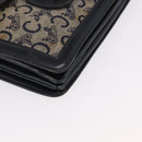 CELINE C Sulky Shoulder Bag Canvas Navy Gold Auth 166645-9