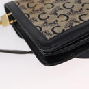 CELINE C Sulky Shoulder Bag Canvas Navy Gold Auth 166645-15