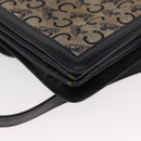 CELINE C Sulky Shoulder Bag Canvas Navy Gold Auth 166645-16