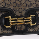 CELINE C Sulky Shoulder Bag Canvas Navy Gold Auth 166645-17
