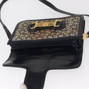 CELINE C Sulky Shoulder Bag Canvas Navy Gold Auth 166645-10