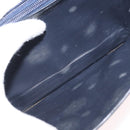 CELINE C Sulky Shoulder Bag Canvas Navy Gold Auth 166645-11
