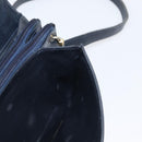 CELINE C Sulky Shoulder Bag Canvas Navy Gold Auth 166645-19