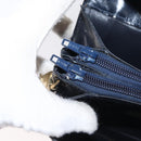 CELINE C Sulky Shoulder Bag Canvas Navy Gold Auth 166645-22