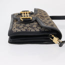 CELINE C Sulky Shoulder Bag Canvas Navy Gold Auth 166645-3