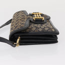 CELINE C Sulky Shoulder Bag Canvas Navy Gold Auth 166645-4