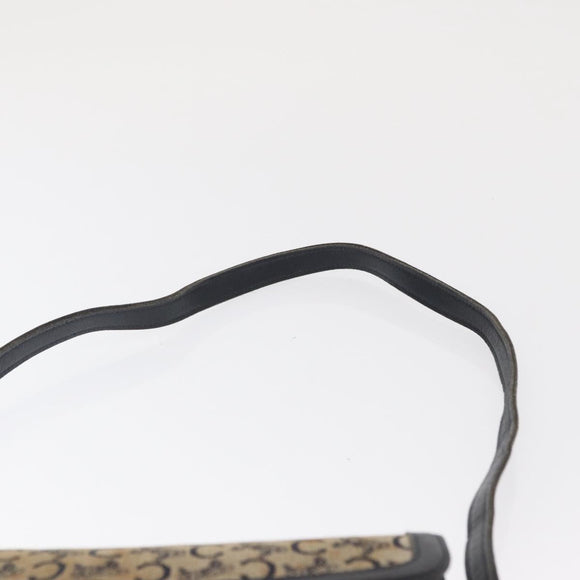 CELINE C Sulky Shoulder Bag Canvas Navy Gold Auth 166645